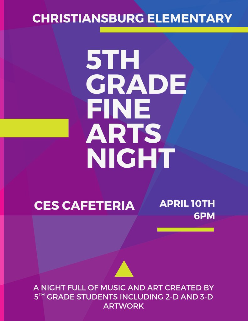 🎨🎶 We can’t wait to see all our amazing 5th grade families at the final Elementary Fine Arts Night! This is a special one—our last before heading off to CMS next year! 💙✨ Let’s make it a night to remember! #FineArtsNight #FifthGradeFinale #CoyotesCreate