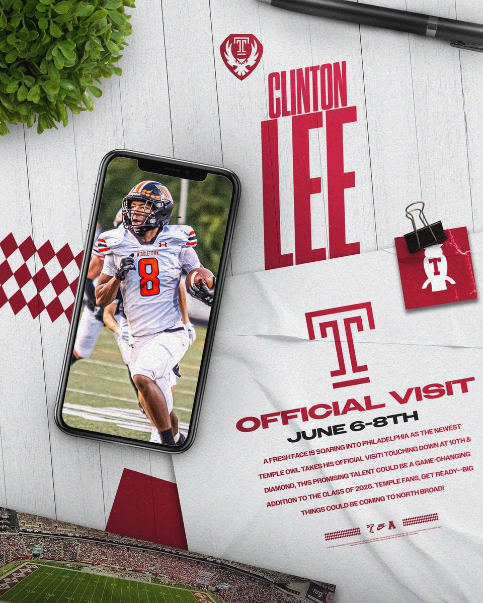 ClintonLee08's tweet image. I can’t wait to get up to Temple for my official visit! @CoachAhmadTUFF @WRTreezy @keithdudz @knightsfootball @coach_hadac @Holliday4life1