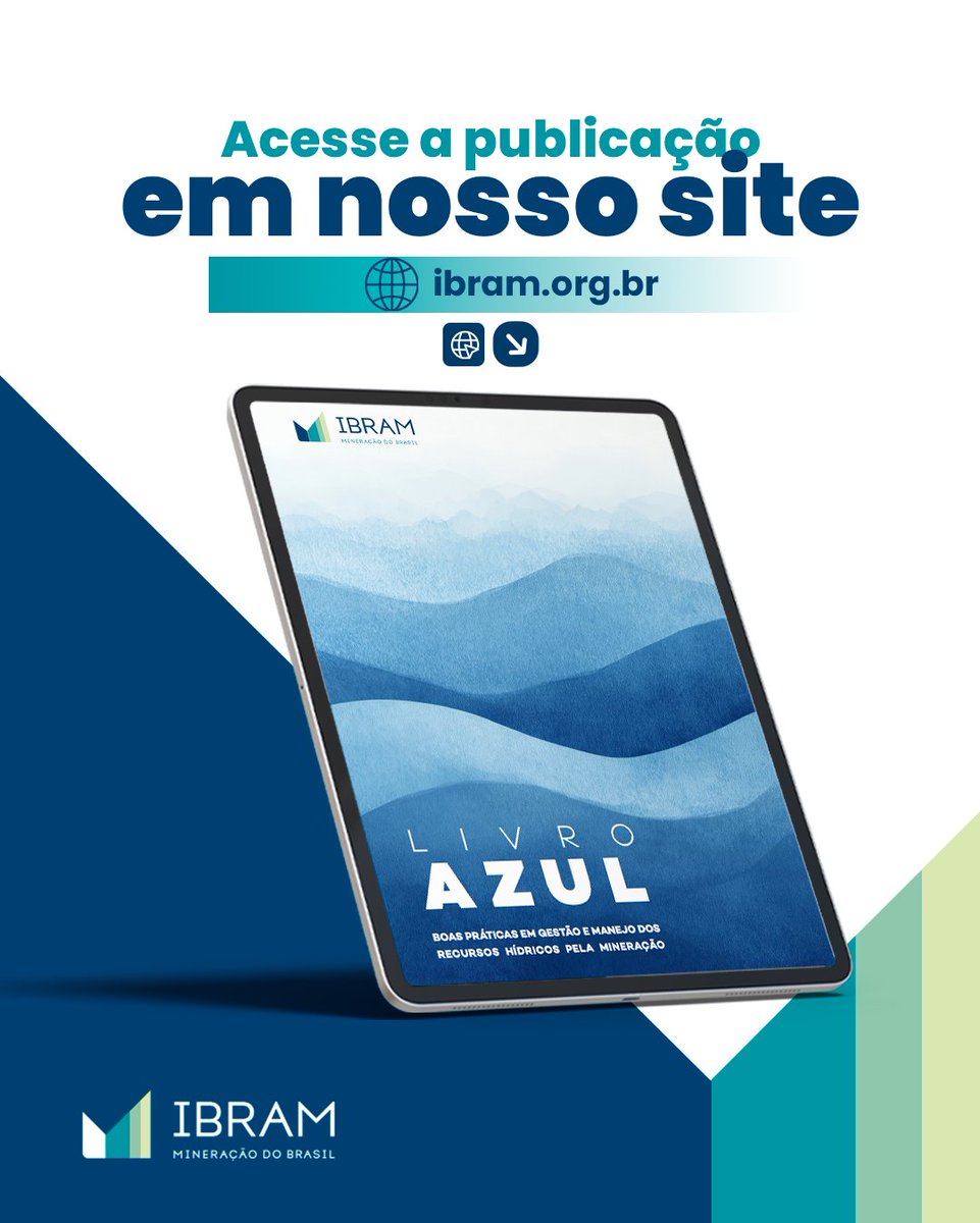 Quer conhecer boas práticas na gestão de recursos hídricos?

O #IBRAM lançou o e-book Livro Azul - Boas Práticas em Gestão e Manejo dos Recursos Hídricos na Mineração.

Faça o download no nosso site: ibram.org.br/wp-content/upl…

#MineraçãodoBrasil #setormineral #Mineração #livroazul