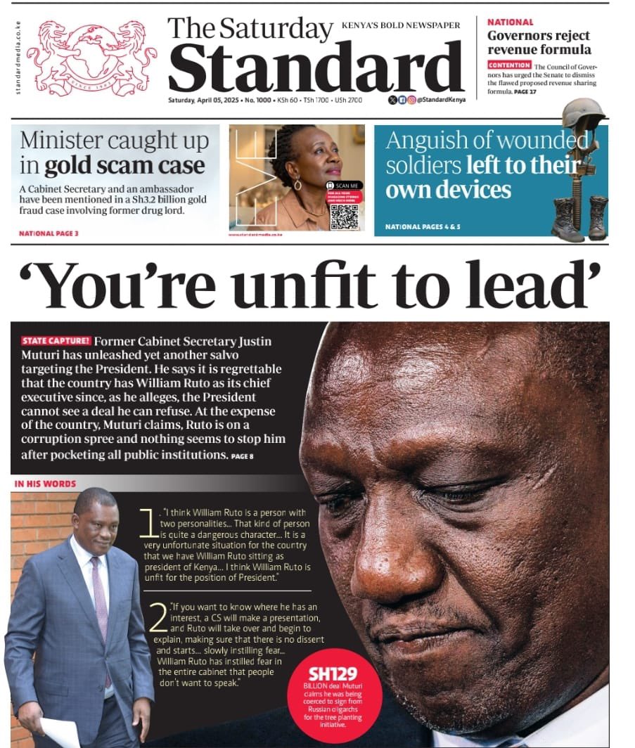 William Ruto is unfit to be President of Kenya - J.B. Muturi