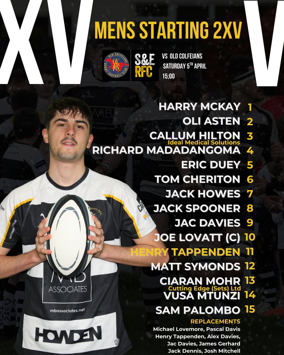 Here's our men's teamsheets for the final day of the season tomorrow 😍

Let's go, Sutts! ⚪️⚫️