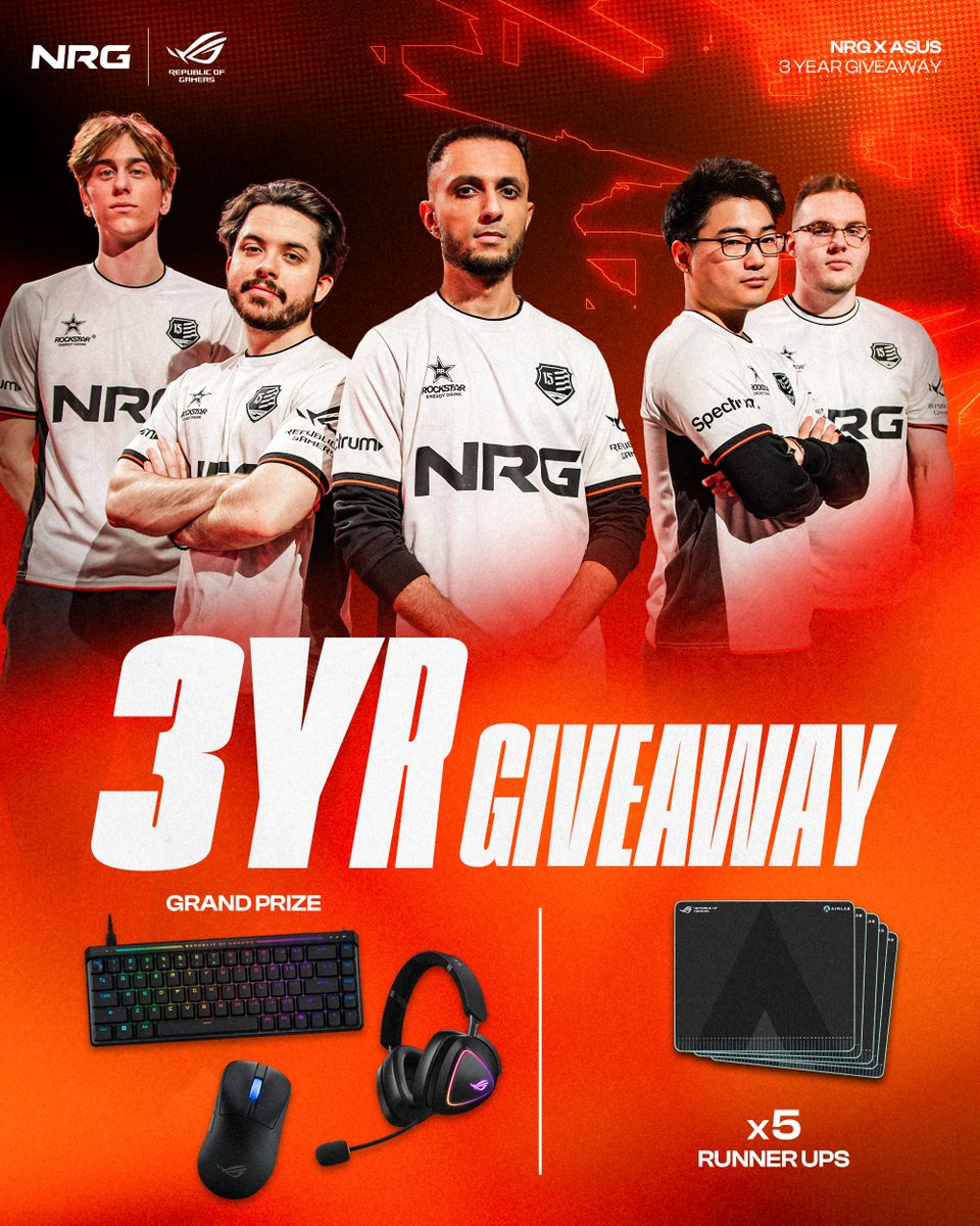 NRG (@nrggg) on Twitter photo We're celebrating our three year streak with Asus ROG with a giveaway.
To enter:
- Like & RT
- Follow @nrggg and <a href="/ASUS_ROG/">ROG Global</a>
- Tag a friend whose mouse is holding them back
#ROGPeripherals #AceTheGame We're celebrating our three year streak with Asus ROG with a giveaway.
To enter:
- Like & RT
- Follow @nrggg and <a href="/ASUS_ROG/">ROG Global</a>
- Tag a friend whose mouse is holding them back
#ROGPeripherals #AceTheGame