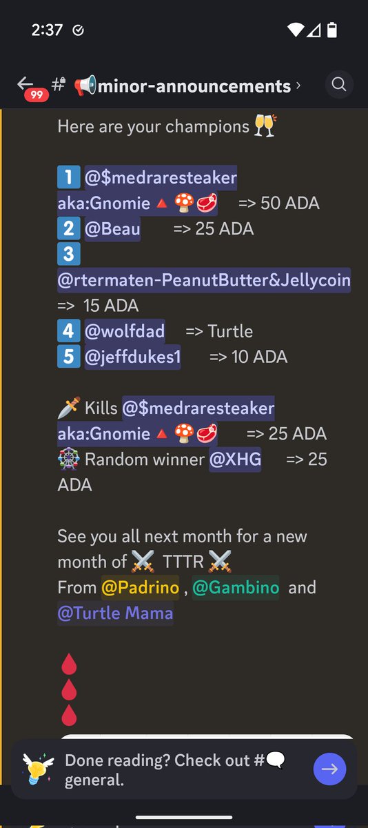 Liz (@lvanlor) on Twitter photo Congratulations to all of our monthly Rumble winners! Such an amazing projec, team and community! <a href="/TurtleConNFT/">Turtle Connection</a> <a href="/JetTCN/">Jet๐ข๐๐</a> <a href="/IAmNoMoreMusic/">NoMoreMusic | TCN</a> <a href="/wolfdad75/">WOLFDAD</a> <a href="/medraresteaker/">medraresreaker๐บ๐ดโโ ๏ธ</a> <a href="/jeffdukes111/">jeffdukes111 ๐ฆฉ$ROLL</a> <a href="/beauf013/">Beau13</a> <a href="/rtermaten1/">rtermaten</a> Congratulations to all of our monthly Rumble winners! Such an amazing projec, team and community! <a href="/TurtleConNFT/">Turtle Connection</a> <a href="/JetTCN/">Jet๐ข๐๐</a> <a href="/IAmNoMoreMusic/">NoMoreMusic | TCN</a> <a href="/wolfdad75/">WOLFDAD</a> <a href="/medraresteaker/">medraresreaker๐บ๐ดโโ ๏ธ</a> <a href="/jeffdukes111/">jeffdukes111 ๐ฆฉ$ROLL</a> <a href="/beauf013/">Beau13</a> <a href="/rtermaten1/">rtermaten</a>