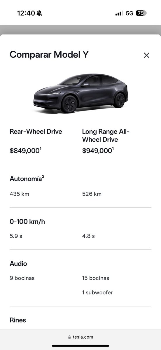 gabosalazar21's tweet photo. Es oficial 🚨 Tesla Model Y (Juniper) ya está en México y los precios se quedaron prácticamente igual! Mejora desempeño, autonomía, equipo y diseño manteniendo el mejor precio del mercado. Pronto le haremos contenido. ¿Cómo ven? https://t.co/RaGvFZtdtL