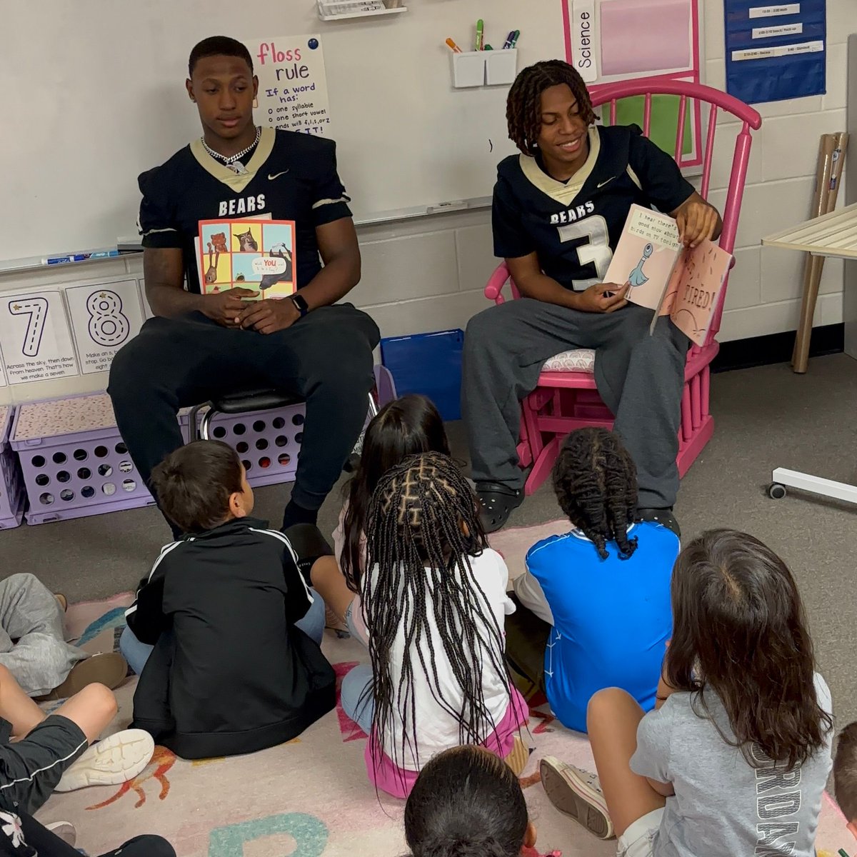 MVFootballBears's tweet photo. Our Bears were roaming the halls of Woodward Mill this week reading to and mentoring some of our younger Bears. We are proud of how they represented the MV! #builtforothers https://t.co/rPgQQ0yq3n