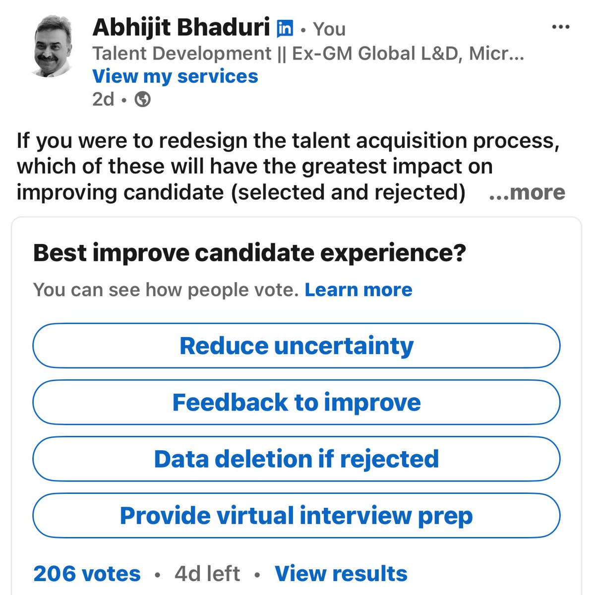 You won’t believe what the majority suggested as the best way to improve the job hunting experience. Check it out tinyurl.com/yc7tc5tc
