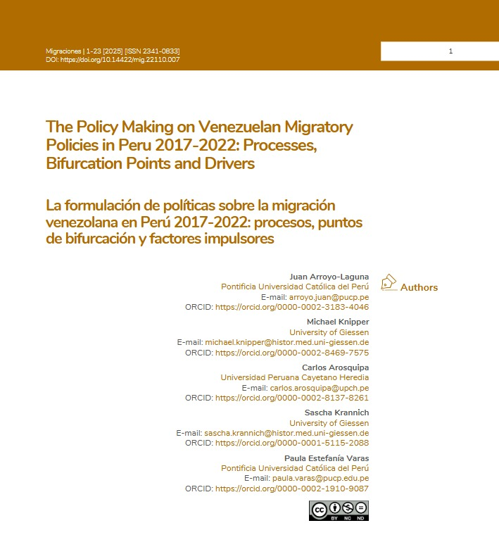 📜 "The Policy Making on Venezuelan MigratoryPolicies in Peru 2017-2022: Processes,Bifurcation Points and Drivers"
Nuevo artículo que caracteriza y reflexiona sobre el carácter de las las políticas migratorias en el Perú 

🔗 revistas.comillas.edu/index.php/revi…