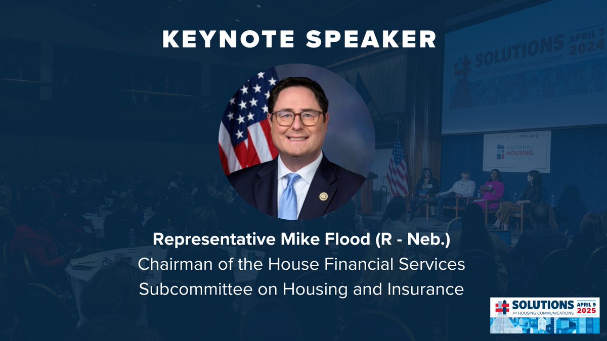 SIX DAYS AWAY!

Join Rep. Mike Flood (R-Neb.), Chair of the House Financial Services Subcommittee on Housing &amp; Insurance, alongside top communications pros, housing experts, and journalists for a powerful day of conversations! 📢

Limited seats left: cvent.me/nAa3KO