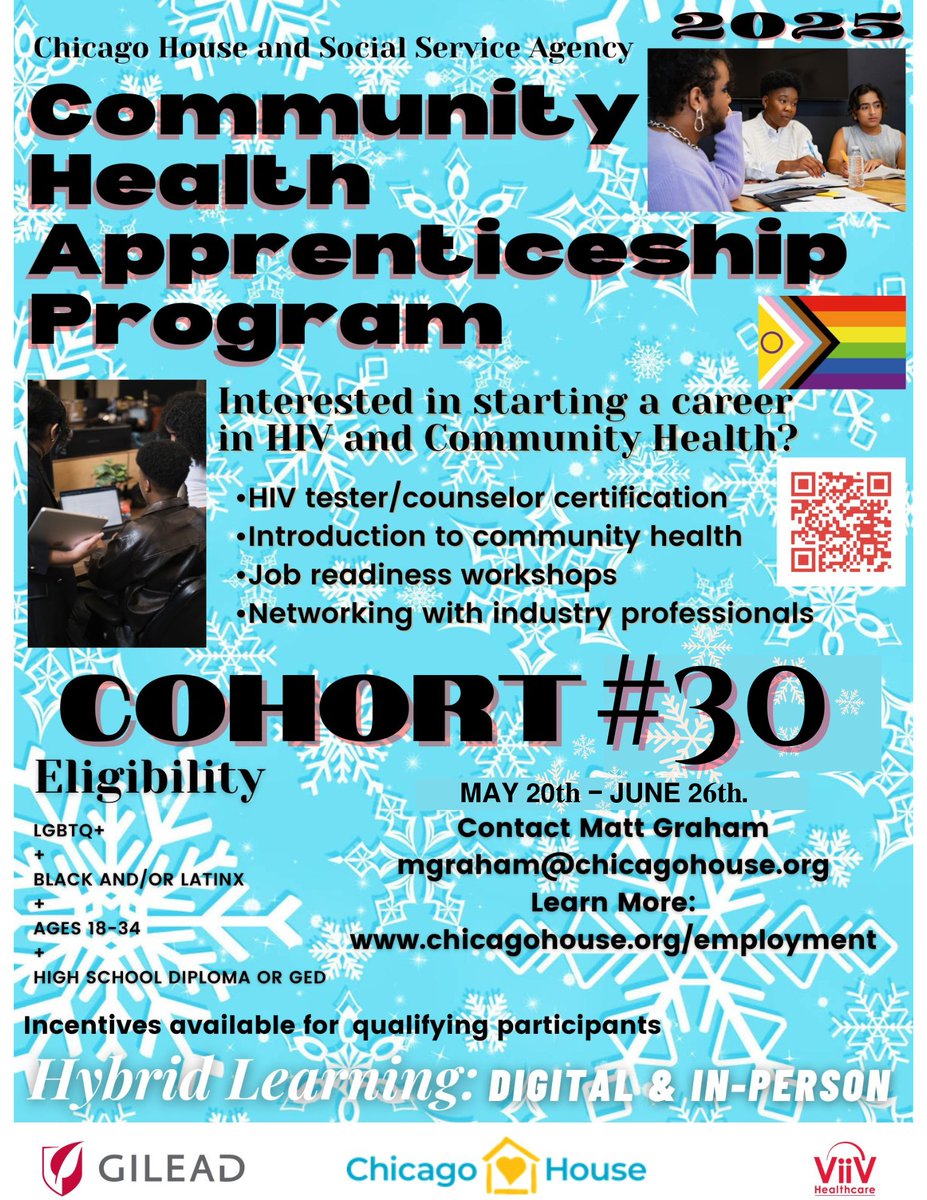 🌟 Are you LGBTQIA+, Black and/or Latino and want to make a difference? The Community Health Apprenticeship Program (CHAP) trains young leaders like you to fight HIV/AIDS in communities hit hardest by it. 
Apply now! 💪🏾🌈