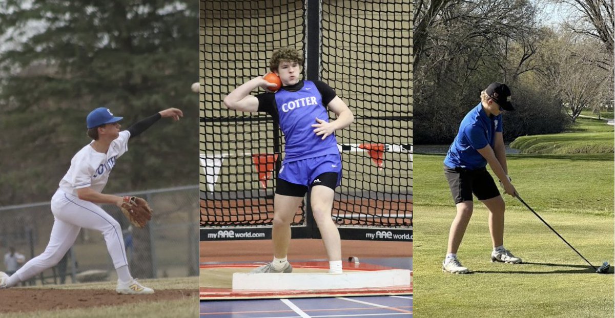Our varsity Ramblers are in action today, Friday, April 4!

Track @ Elgin @ 4 PM 
Golf @ Cedar Valley @ 4:30 PM
Baseball @ Rushford-Peterson @ 5:00 PM

For a complete list of events: cotterschools.org/go-ramblers 
#CotterRamblers