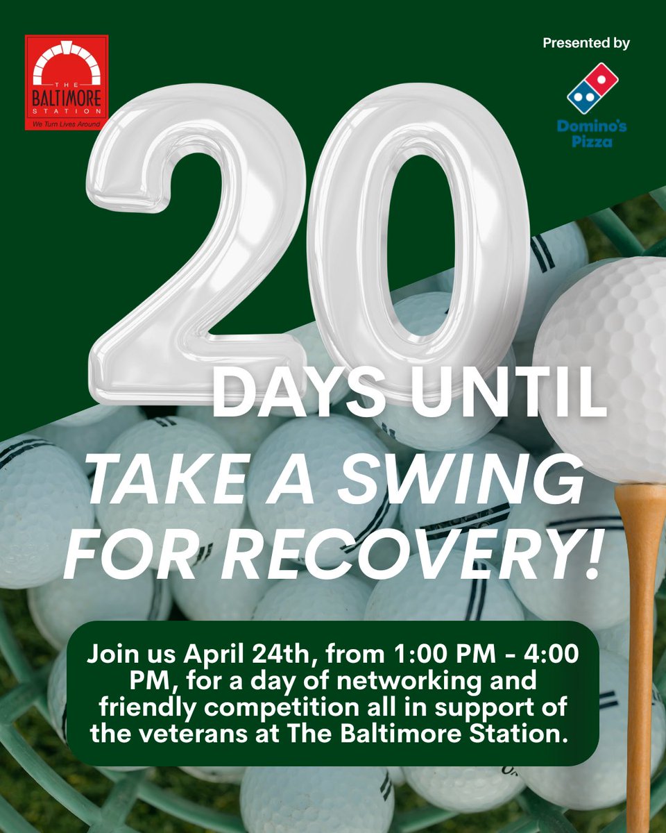 The countdown is on! Who’s ready to tee up for a great cause? Join us for The Baltimore Station’s annual golf tournament, supporting veterans overcoming homelessness &amp; addiction. How do you make a difference? One swing at a time.
🔗 Register now: topgolf2025.givesmart.com