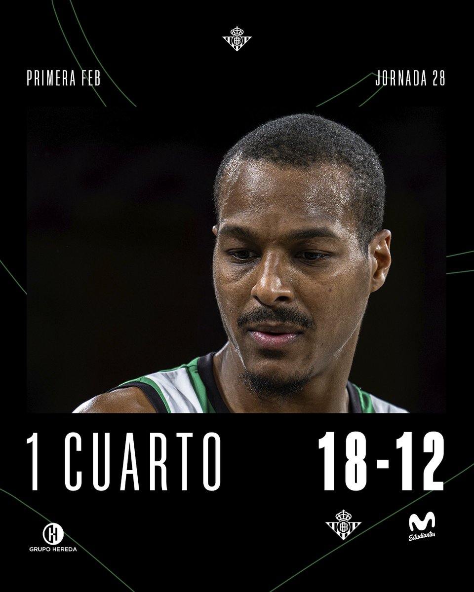BaloncestoSev's tweet image. ⏱️Final del primer cuarto

#RealBetisBaloncesto #PrimeraFEB #Jornada28
