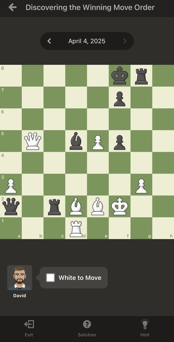 pageman's tweet image. #ChessPuzzle Discovering the Winning Move Order @ChessvisionAI Scan White with Eval @chesscom