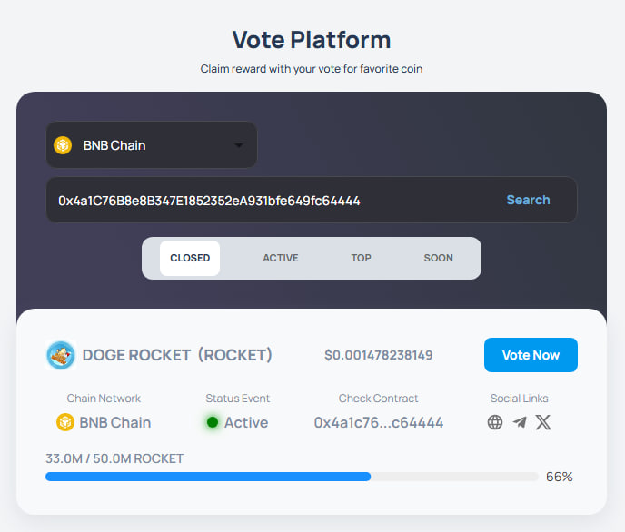 tyrasuref's tweet photo. 🗳Vote for Doge Rocket on UHEET 
👉https://t.co/Aq00jqW992
🎯Take a part of 50M Tokens🎯
💥DOGE ROCKET💸
$ROCKET #UHEET #crypto #Airdrop #dogerocket https://t.co/BbsKH66qPz