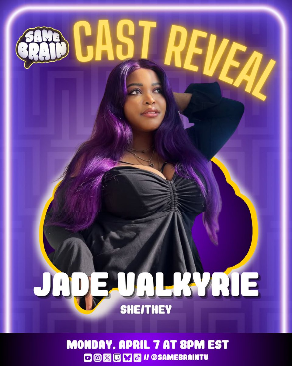 Same Brain (@samebraintv) on Twitter photo We're still looking for our brain cell, but we found our Episode 5 cast! Show some love to <a href="/JadeValkyrie/">Jade Valkyrie 🗡️</a>, a creator, cosplayer, and community manager! 🔮 We're still looking for our brain cell, but we found our Episode 5 cast! Show some love to <a href="/JadeValkyrie/">Jade Valkyrie 🗡️</a>, a creator, cosplayer, and community manager! 🔮