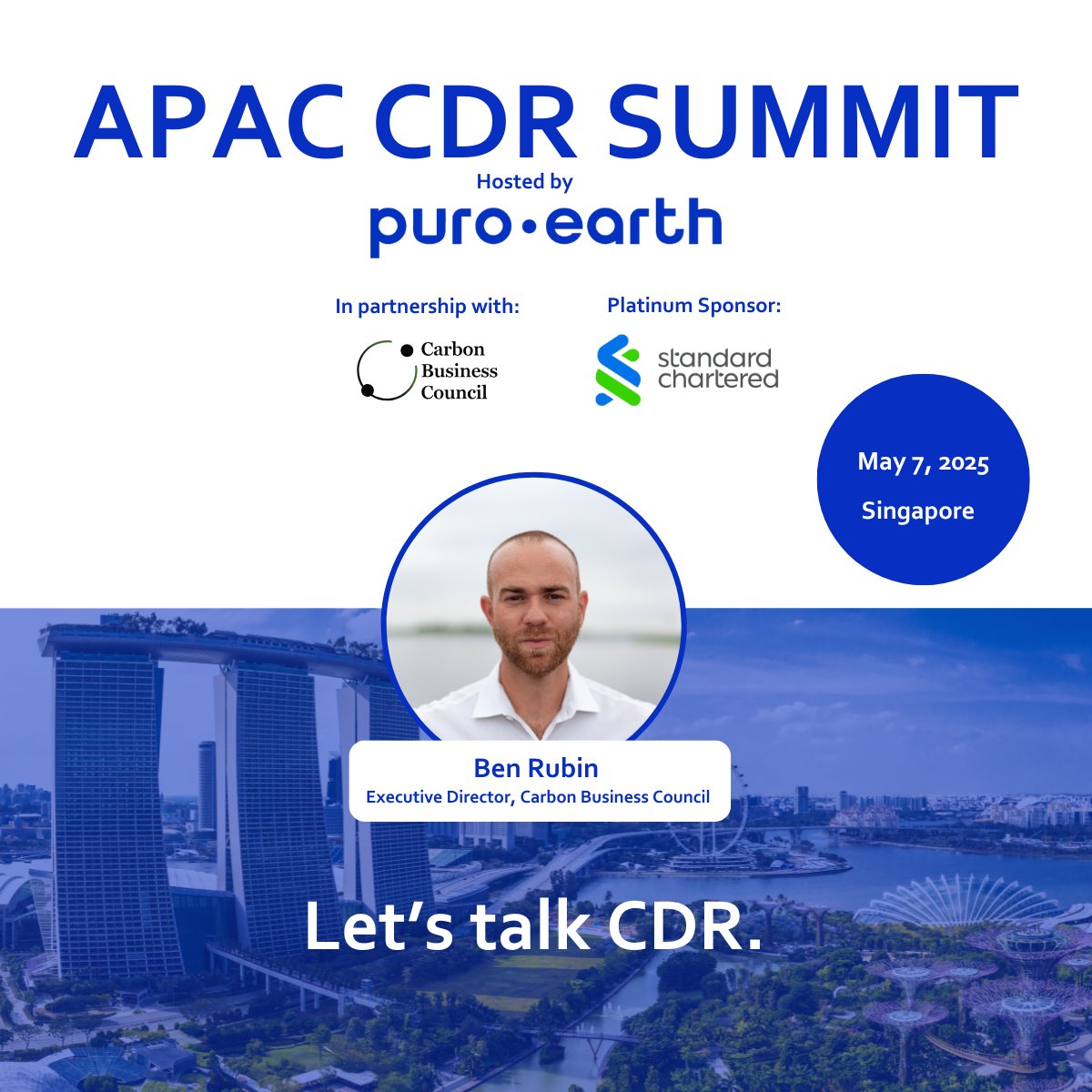 Looking forward to the APAC CDR Summit and leading a fireside chat at this flagship event. Come join us in Singapore on May 7th for this premier global #CarbonRemoval gathering! 

Learn more and join us: lnkd.in/e5H3zwci