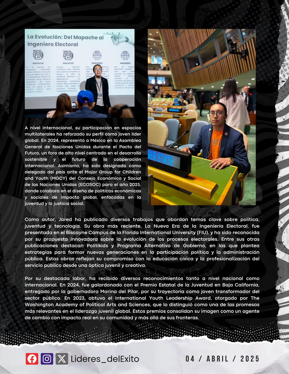 lideres_exito's tweet photo. LIDERES DEL ÉXITO LLEGA AL NORTE DE BAJA CALIFORNIA. 

🇲🇽 | El es Jared Hortiales es un joven microempresario, activista digital y político de 23 años, con una formación multidisciplinaria en ciencias políticas, derecho.

#𝗦𝘂𝗲ñ𝗮𝗘𝗻𝗚𝗿𝗮𝗻𝗱𝗲𝗔𝗰𝘁𝘂𝗮𝗔𝗵𝗼𝗿𝗮 https://t.co/lSj82jWpUw
