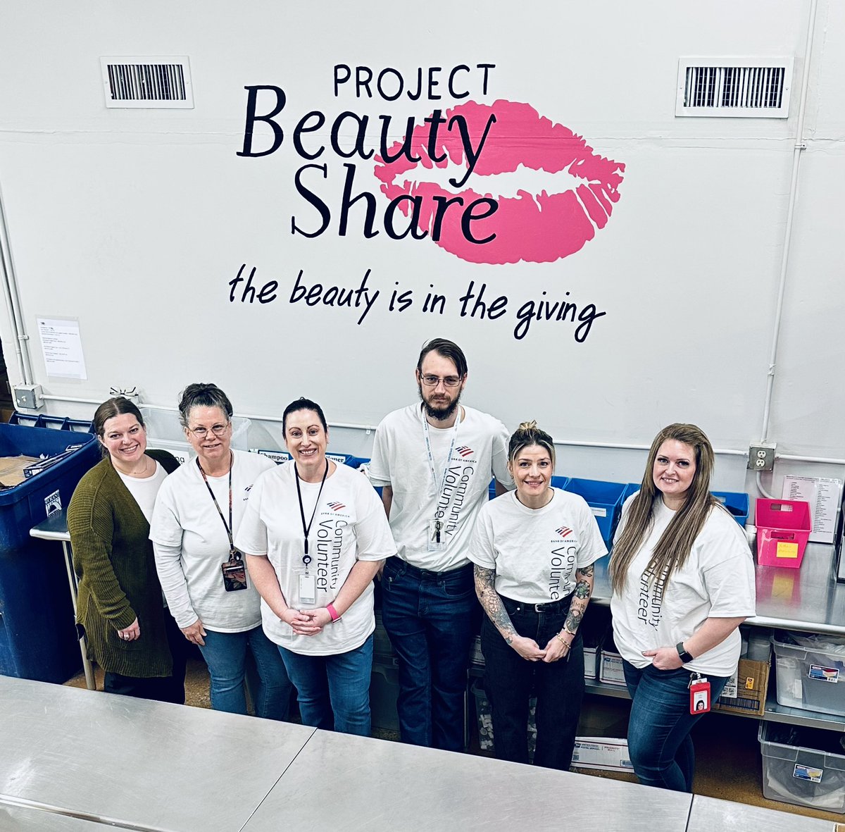 Thank you to these volunteers from <a href="/BankofAmerica/">Bank of America</a> who joined us at the Project Beauty Share warehouse!! ❤️

They were all so helpful as they sorted, sanitized and prepped beauty and hygiene donations for re-distribution for women and families in need here in our community!