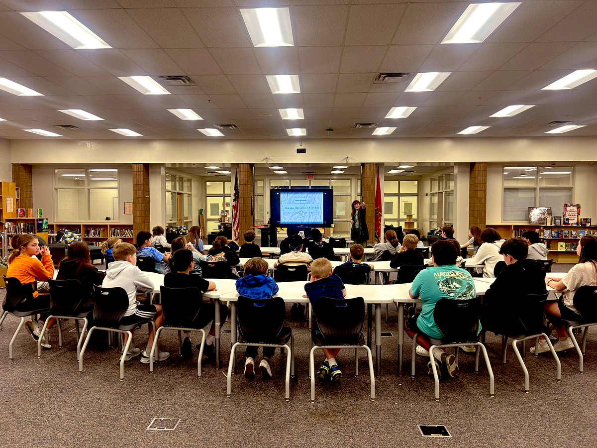 KarnsMS_Library's tweet image. Author Kerry Madden-Lunsford visited two of our 6th grade ELA classes on her #WerewolfHamlet book tour! Students learned a fun brainstorming technique, read an excerpt with her, and even traded Shakespearean insults. Big thanks to Union Avenue Books for making it happen!
