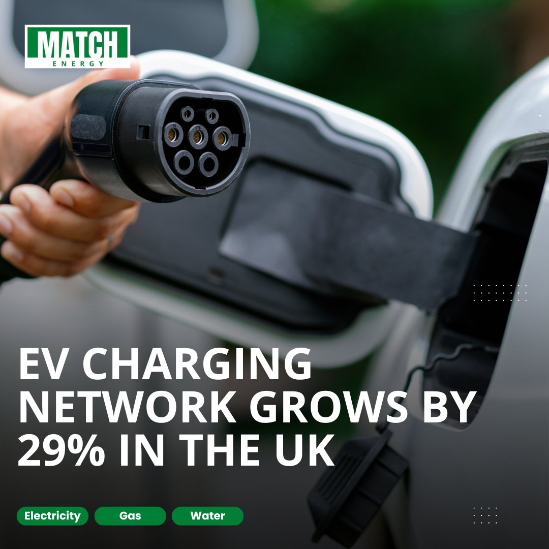 The number of chargers installed has increased by a third compared to last year, as the expansion of the EV charging network helps pave the way for a greener, more connected UK. 🔋

Read here: match-energy.co.uk/ev-charging/

#Energy #Gas #Water