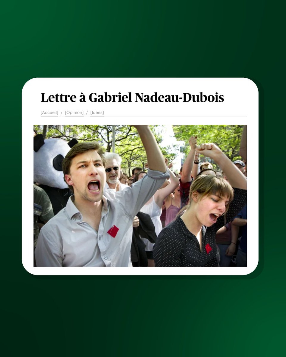 Hugo Latulippe, merci du fond du cœur pour cette lettre qui m'a beaucoup ému.

Je reconnais dans ta lettre le sentiment d'urgence qui m'habite, celui qui m'a permis de tenir pendant si longtemps: « Nous avons l’obligation d’être une génération opérante, au plus sacrament! ».

Je