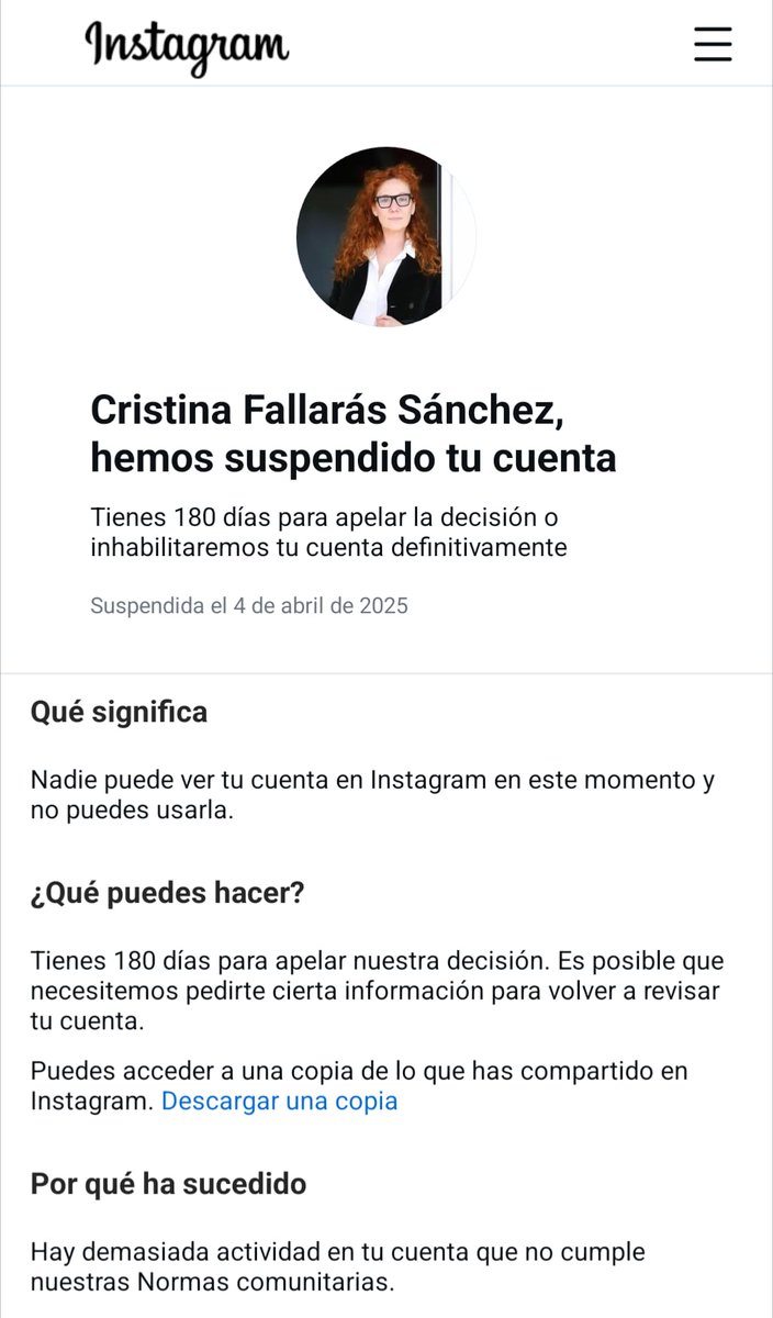 kohanm's tweet photo. @instagram @Meta vuelve a censurar la cuenta de #CristinaFallarás. Exigimos la restitución inmediata de la cuenta donde miles de mujeres narran las violencias sexuales que han sufrido. Censurar estás voces no acaba con la violencia, la oculta y perpetúa. #LaFallarásSomosTodas https://t.co/XAZEi2Vui2