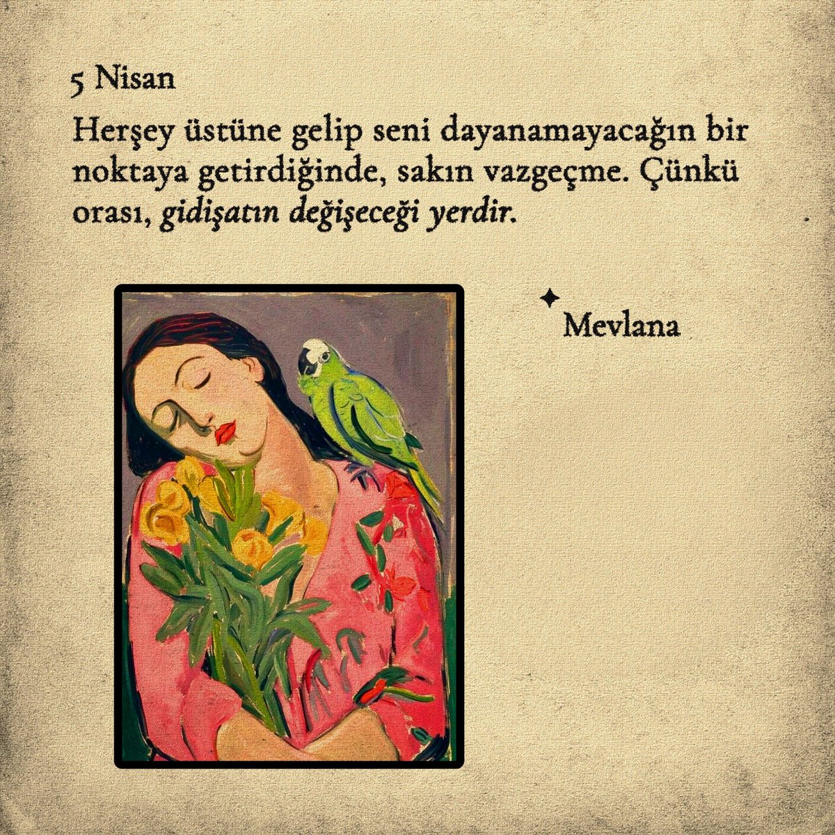 Hayatın en zor anları, aslında dönüşümün en yakın olduğu anlardır. İnsan en çok yorulduğu, en çaresiz hissettiği yerde vazgeçmeye eğilimlidir ama tam da orası, bir şeylerin değişmeye başlayacağı noktadır. Bu yüzden, sabretmek ve direnmek çok anlamlı hale geliyor.