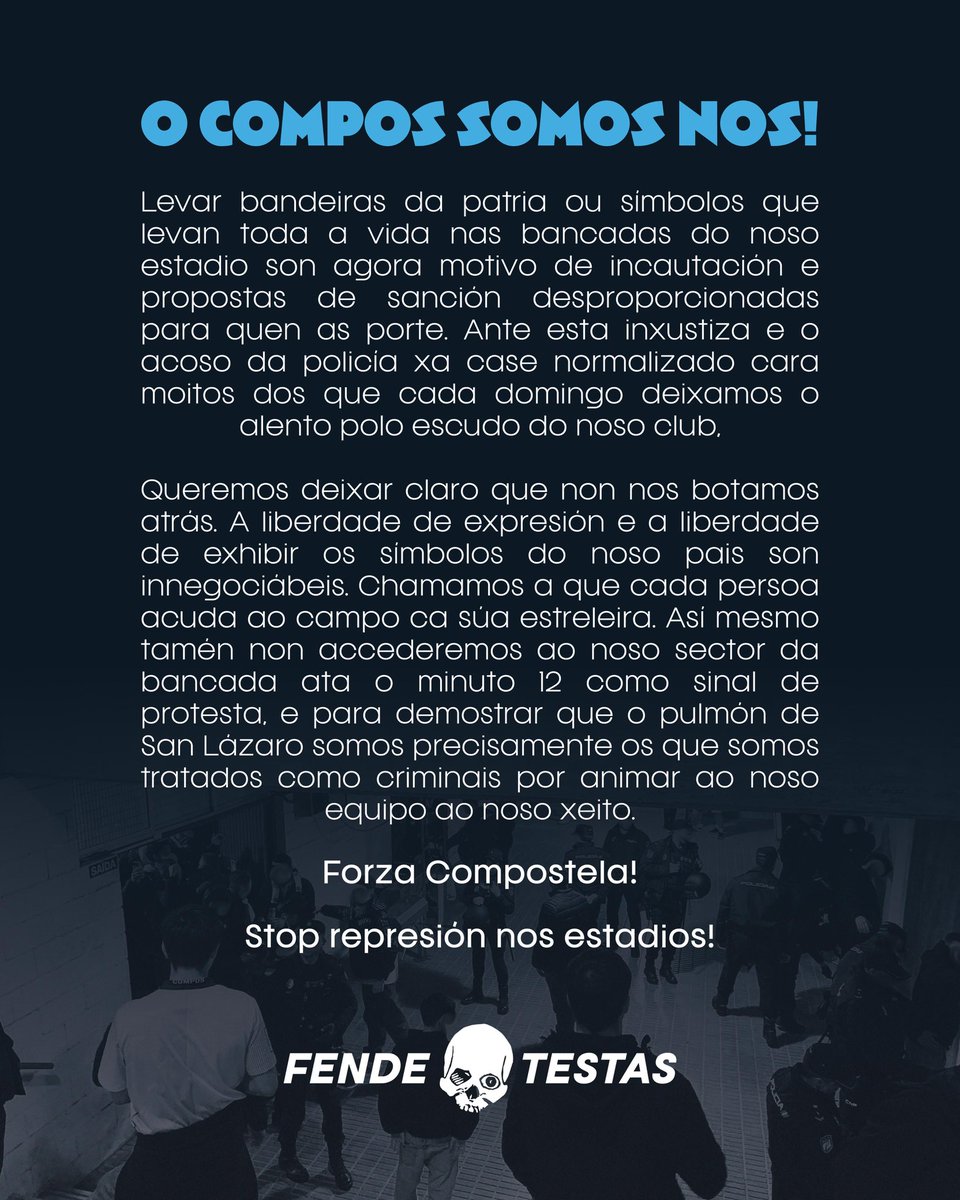 O Domingo as 20:00 todos xuntos contra a represión.