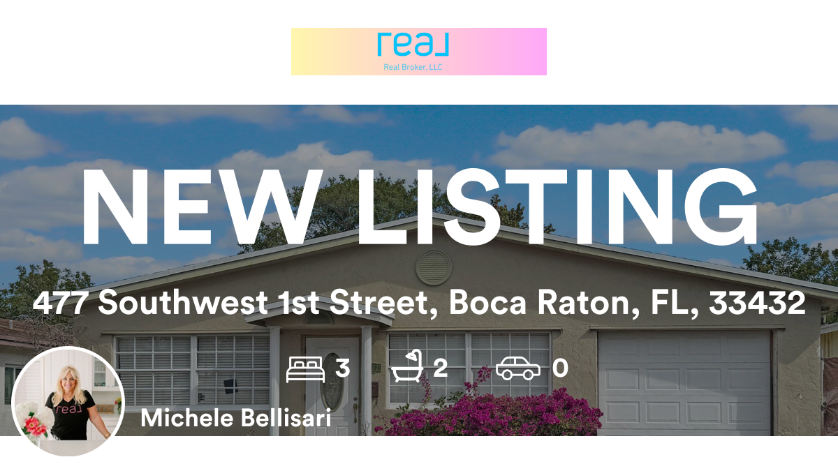 🛌 3 🛀 2
📍 477 Southwest 1st Street, Boca Raton, FL, 33432

My latest listing on RateMyAgent.
SL 3051060
rma.reviews/qu64wfsjpss4

...
#ratemyagent #realestate