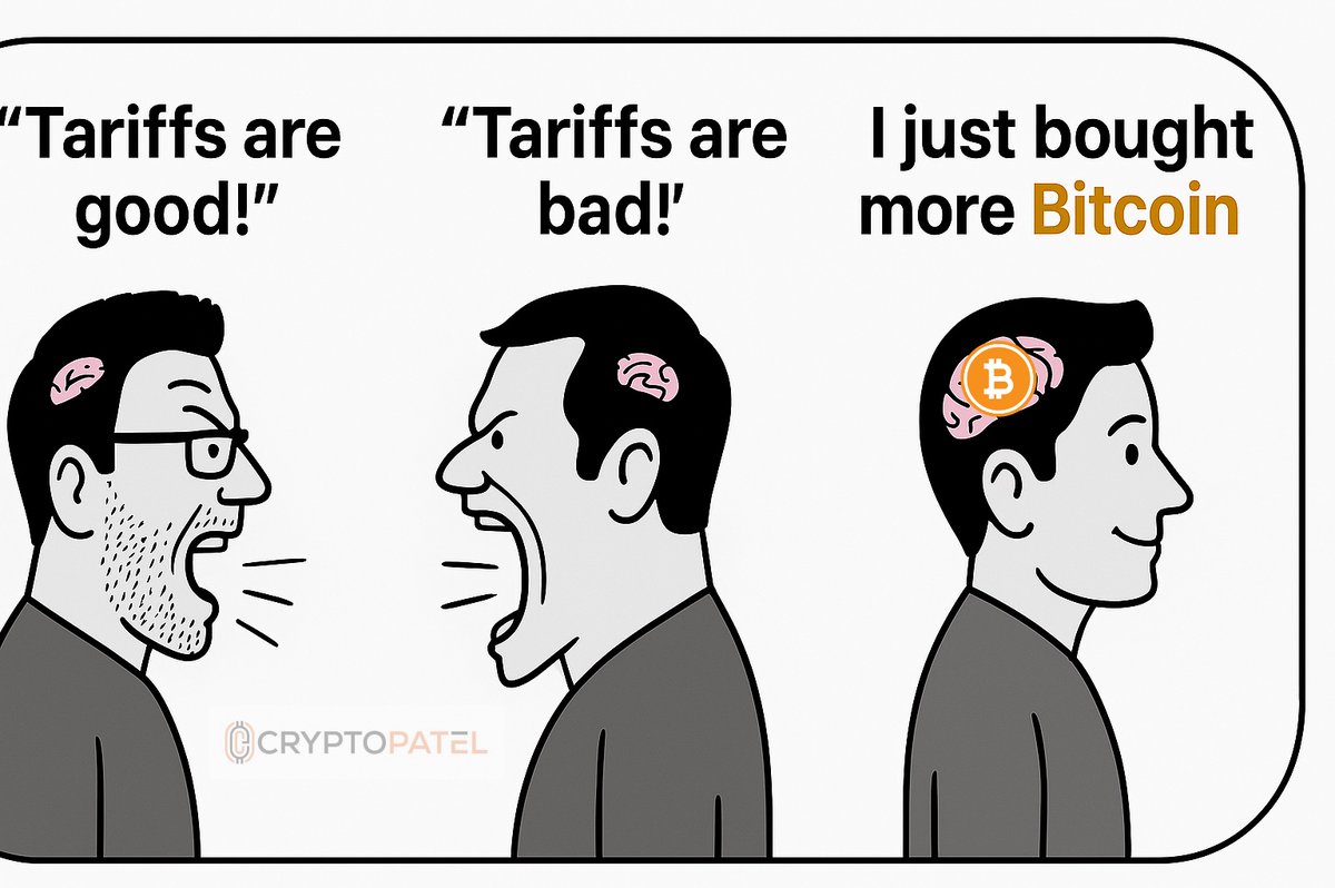 There are no Tariffs on #Bitcoin 😂 So Friends Keep calm and stack sats.  $BTC