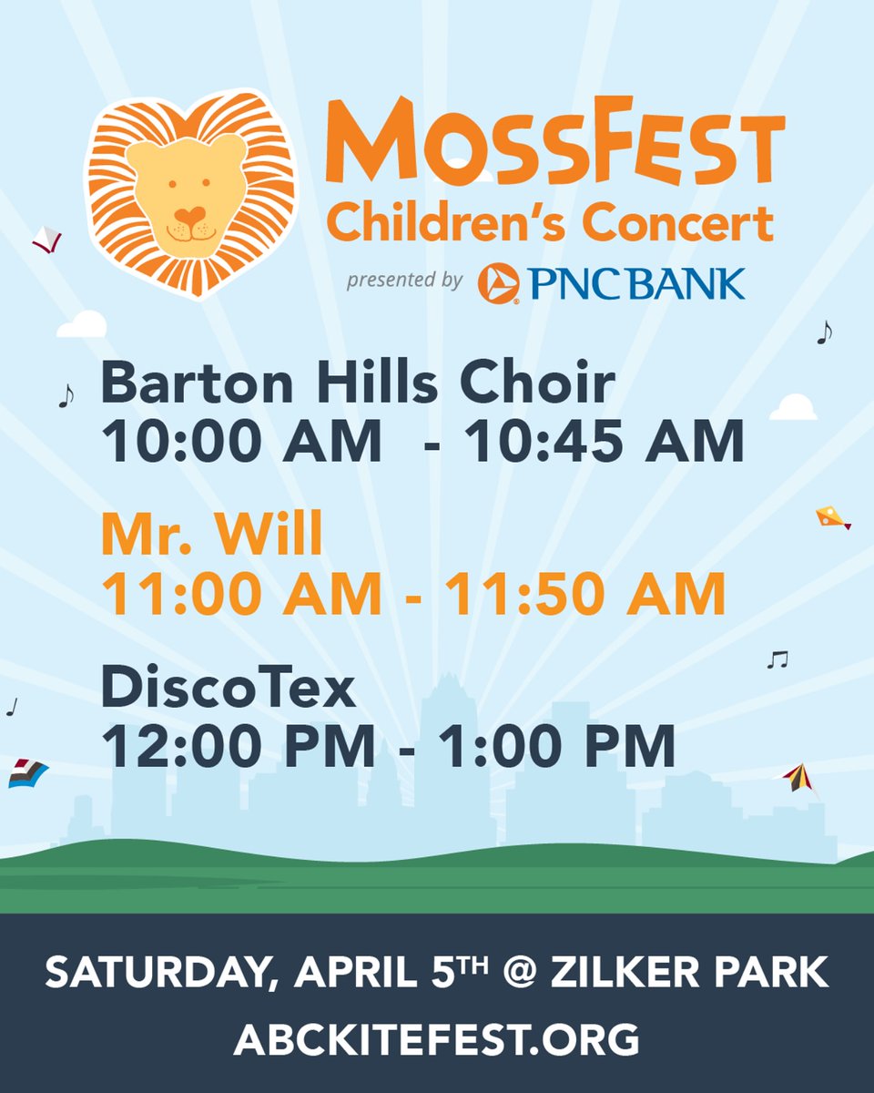 The MossFest Children's Concert, presented by <a href="/PNCBank/">PNC Bank</a>, starts the day with singing, dancing, and big smiles all around!  🎶🎤😁 Head to the stage and join in on the fun at 10:00 am!