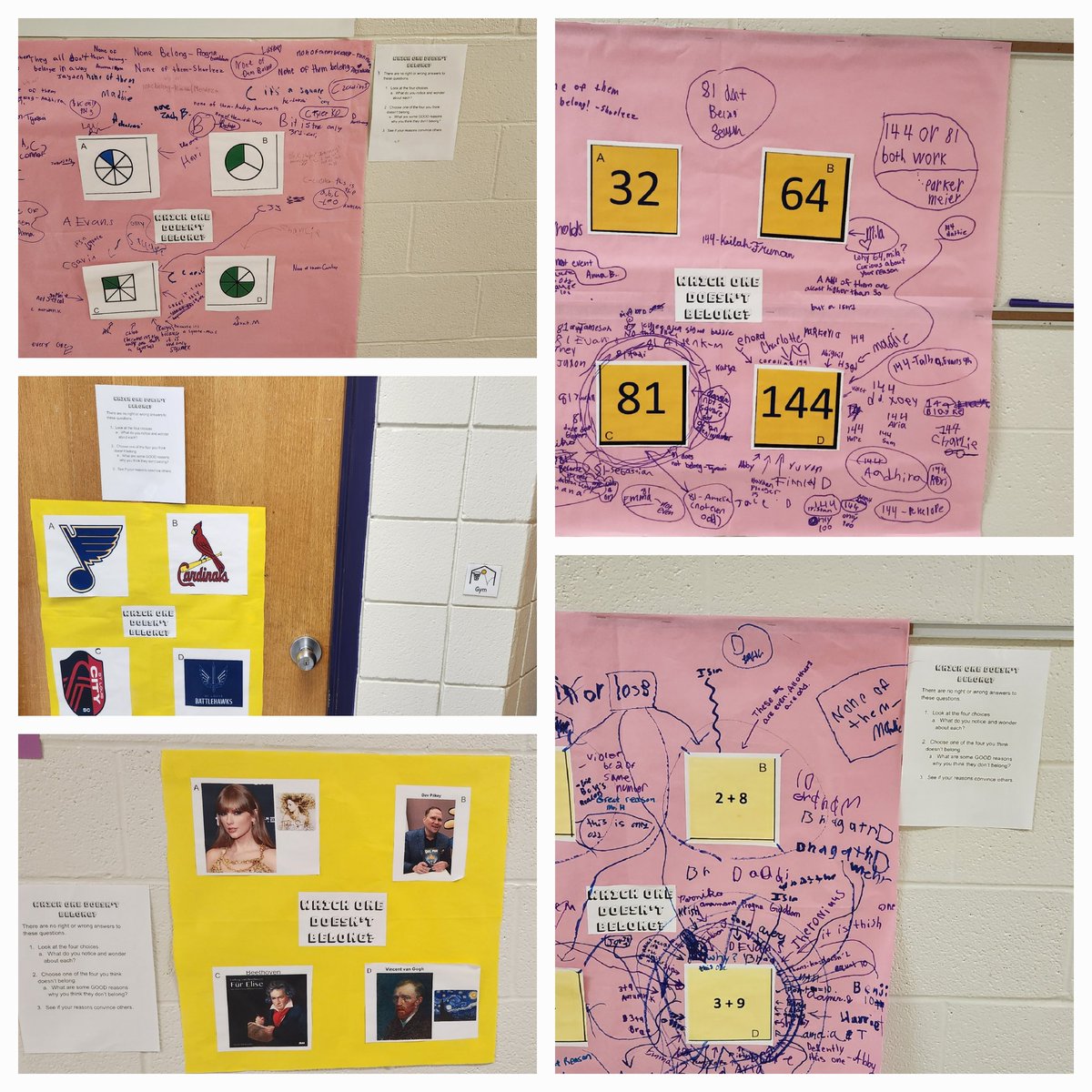 hartel30's tweet image. For our district math week, we celebrated math thinking by taking it to the halls. Thanks to @SteveWyborney Estimysteries and some #WODB, all students had the chance to think more about numbers (and sports/celebrities)  @WoertherElem
#RSDMathRocks 
#RSDMathIntervention