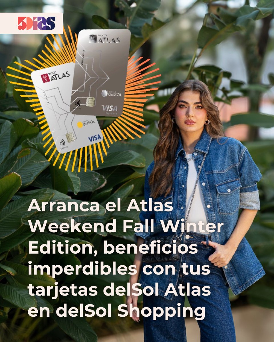 5DiasPy's tweet photo. ¡Arrancó el Atlas Weekend en delSol Shopping!
Del 3 al 6 de abril, disfrutá de hasta 30% de reintegro y 12 cuotas sin intereses con tus tarjetas delSol Atlas.
¿Aún no tenés la tuya? Pedila en la sucursal o en la góndola del 1er nivel.

#AtlasWeekend #BancoAtlas #delSolShopping
Nota completa: https://t.co/xtj9OeCgFh