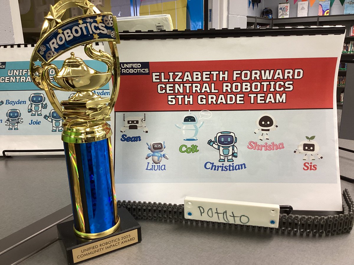 Central’s 4th and 5th Grade Unified Robotics Team competed today at South Fayette. They did a wonderful job representing Elizabeth Forward.👏👏🏆🤖🦤 <a href="/CentralEFSD/">Central Elementary (EFSD)</a> <a href="/Miss_Holets/">Miss Holets, M.Ed.</a>