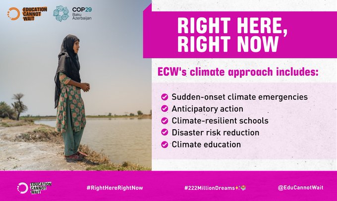 Kent Page (@kentpage) on Twitter photo 📣<a href="/EduCannotWait/">Education Cannot Wait</a> , as the🌎fund for #EiEPC w/i the <a href="/UN/">United Nations</a> , is committed to ensure education is protected from climate-induced disasters! #ECW's climate approach includes:
✔️Sudden-onset climate emergencies
✔️Anticipatory action
✔️Climate-resilient🏫
✔️DRR
✔️Climate education 📣<a href="/EduCannotWait/">Education Cannot Wait</a> , as the🌎fund for #EiEPC w/i the <a href="/UN/">United Nations</a> , is committed to ensure education is protected from climate-induced disasters! #ECW's climate approach includes:
✔️Sudden-onset climate emergencies
✔️Anticipatory action
✔️Climate-resilient🏫
✔️DRR
✔️Climate education