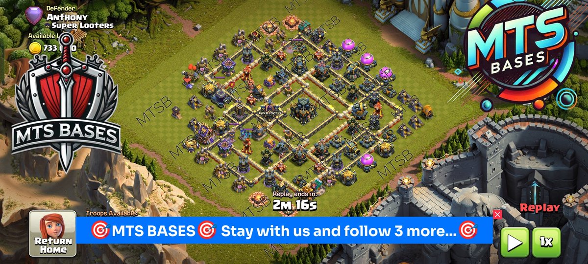 #MTSbases 
Day 5 
Legend league bases 🎁 
1. 🌟⭐🌟⭐🌟⭐
link.clashofclans.com/en?action=Open…
2. Anthony 
link.clashofclans.com/en?action=Open…
