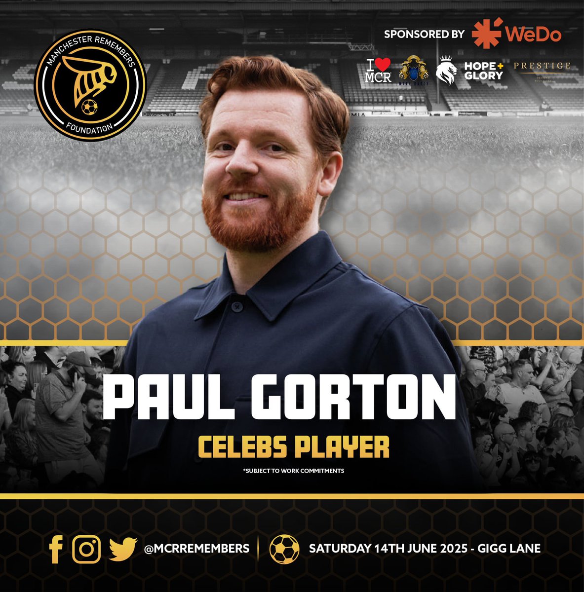 The McrRemembers Foundation™️⚽️🐝 (@mcrremembers) on Twitter photo HERE WE GO! ✍🏻
A new player joining the family! A treat for the <a href="/the_traitors_/">The Traitors HQ</a> fans out there!
<a href="/hipaulgorton/">Paul Gorton</a> has pledged his support for our special cause and we’re looking forward to him helping the celebs to their 1st <a href="/McrRemembers/">The McrRemembers Foundation™️⚽️🐝</a>🏆
tickets 🎟️
buryfc.ticketco.events/uk/en/e/manche… HERE WE GO! ✍🏻
A new player joining the family! A treat for the <a href="/the_traitors_/">The Traitors HQ</a> fans out there!
<a href="/hipaulgorton/">Paul Gorton</a> has pledged his support for our special cause and we’re looking forward to him helping the celebs to their 1st <a href="/McrRemembers/">The McrRemembers Foundation™️⚽️🐝</a>🏆
tickets 🎟️
buryfc.ticketco.events/uk/en/e/manche…