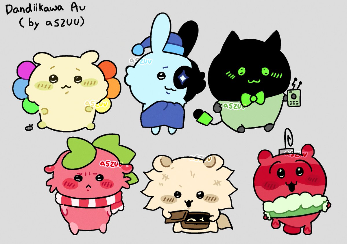 main toons in the chiikawa artstyle. call that...dandiikawa...?