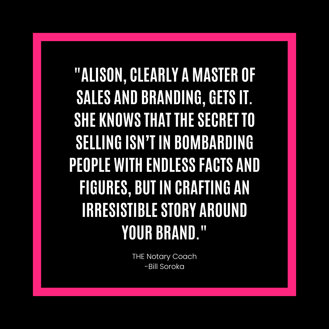 AlisonRep's tweet photo. Alison, clearly a master of sales and branding, gets it. She knows that the secret to selling isn’t in bombarding people with endless facts and figures, but in crafting an irresistible story around your brand." – Bill Soroka

 Sell the story, not just the product. https://t.co/FeQGF2quNA