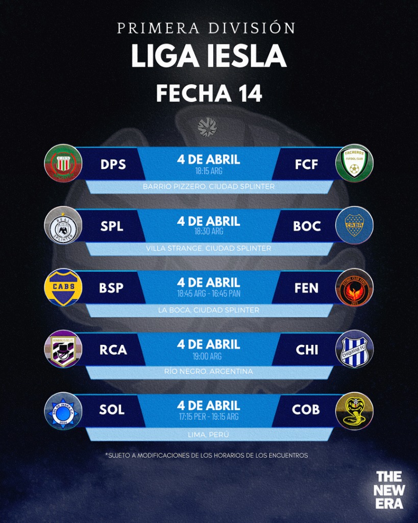 ⚫️|HOY HAY LIGAAA

🏆Liga IESLA Jornada 14

⏰️18:00 🇺🇾🇦🇷/23:00 🇪🇸

🟣Twitch: jorgetroll99_

#THENEWERA