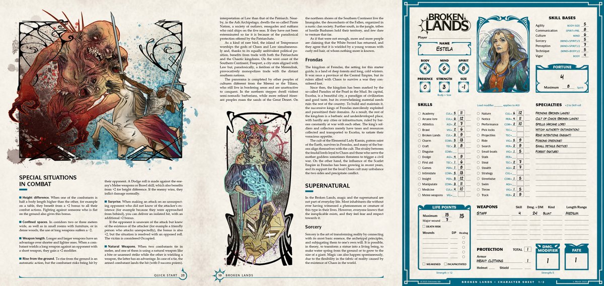 ¡El barco de las Tierras Quebradas zarpa en dirección a las Broken Lands! La guía de inicio de Broken Lands ya está en descarga en DriveThru. Os ruego a todos los que tenéis amigos en el ámbito rolero no hispano a que difundáis la palabra. ¡Gracias! drivethrurpg.com/es/product/517…