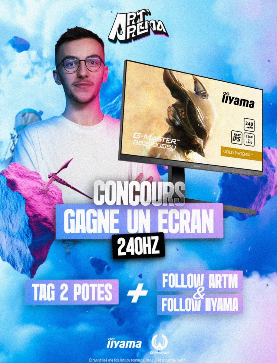 iiyamagmaster_Officiel (@iiyamagmaster) on Twitter photo 🎁GIVEWAY🎁
<a href="/ArtM_Officiel/">F9 ArtM</a> & <a href="/iiyamagmaster/">iiyamagmaster_Officiel</a> on vous fait gagner un écran !
Conditions :
❤️ • Follow <a href="/ArtM_Officiel/">F9 ArtM</a> et <a href="/iiyamagmaster/">iiyamagmaster_Officiel</a>
🔄 • RT le tweet
💬 • @ deux amis sous ce tweet
(PS : L'écran a été utilisé pour le tournage de l'annonce de Art'Arena)
TAS dans 2 🎁GIVEWAY🎁
<a href="/ArtM_Officiel/">F9 ArtM</a> & <a href="/iiyamagmaster/">iiyamagmaster_Officiel</a> on vous fait gagner un écran !
Conditions :
❤️ • Follow <a href="/ArtM_Officiel/">F9 ArtM</a> et <a href="/iiyamagmaster/">iiyamagmaster_Officiel</a>
🔄 • RT le tweet
💬 • @ deux amis sous ce tweet
(PS : L'écran a été utilisé pour le tournage de l'annonce de Art'Arena)
TAS dans 2