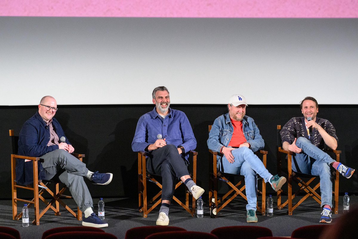 sam_clements's tweet photo. Had a blast talking The Ballad of Wallis Island with James Griffiths, Tim Key and Tom Basden at @CentralPictureH for #PicturehouseCreate - don’t miss the film in UK cinemas on 30 May 🎟️ https://t.co/8L2oAm87ij