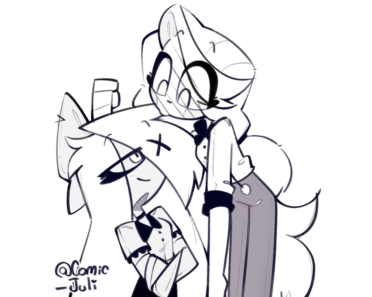 Comic_Juli's tweet photo. What's wrong? 🎀🌈
#HazbinHotel #chaggie https://t.co/a6ICLo1Ekf