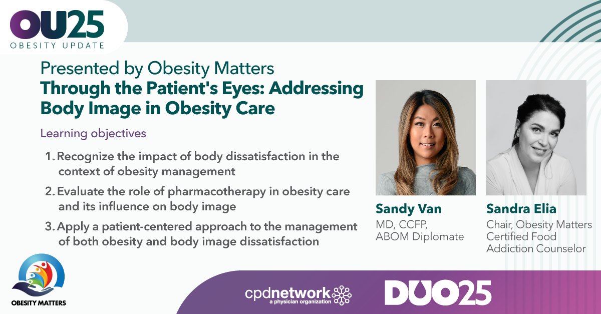 Obesity Update and Diabetes Update Congresses (@duocongress) on Twitter photo 🗣️ How does body image impact obesity care? Join Dr. Sandy Van & Ms. Sandra Elia at #ObesityUpdate, in partnership with <a href="/ObesityMatters/">Obesity Matters</a>, as they explore patient-centered care, pharmacotherapy & managing body dissatisfaction. Learn more: duocongress.ca 🗣️ How does body image impact obesity care? Join Dr. Sandy Van & Ms. Sandra Elia at #ObesityUpdate, in partnership with <a href="/ObesityMatters/">Obesity Matters</a>, as they explore patient-centered care, pharmacotherapy & managing body dissatisfaction. Learn more: duocongress.ca