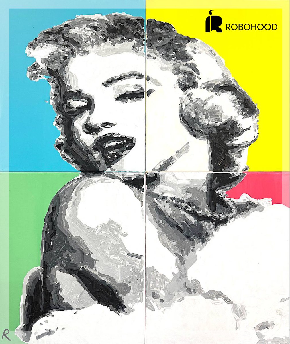 robohoodInc's tweet photo. From reference photo to painting on canvas ->

This painting was painted with Robohood's robotic painting technology on four 16x20in canvases, put together to make this large painting.

We absolutely love how it came out!

#roboticpainting https://t.co/1osvRNOto7