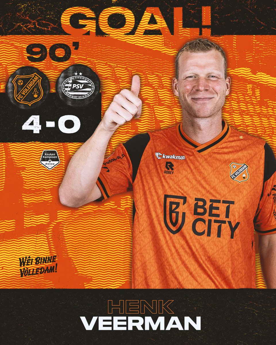 fcvolendam's tweet photo. 🟠⚫ | 4️⃣ - 0️⃣ | 🔵⚪️
🤸♂️ 90' | Lenige Henkie! Jacobs stuurt Veerman weg, die acrobatisch via de onderkant lat binnen werkt.
#VOLJPS https://t.co/qvOsEJ2Atm