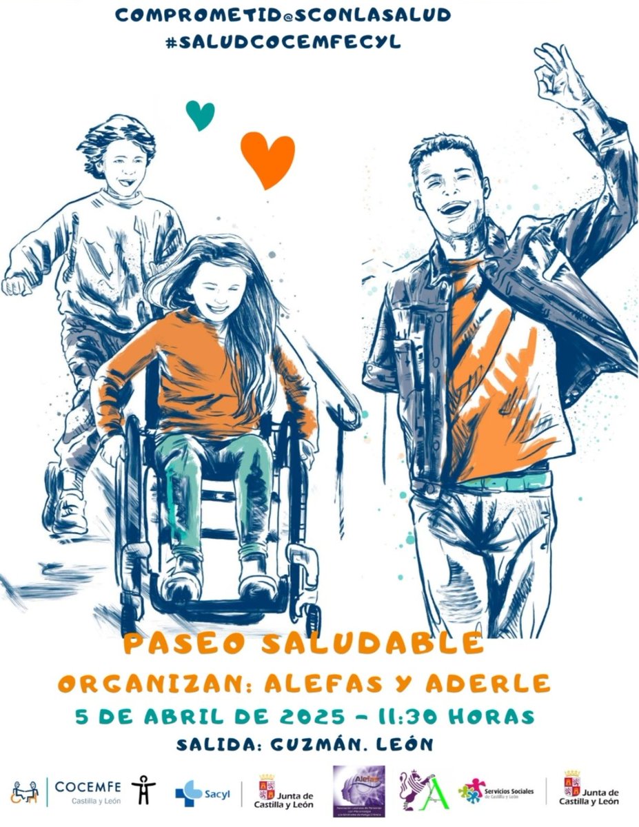 Desde <a href="/AderleL/">ASOCIACION DE ENFERMEDADES RARAS DE LEÓN-ADERLE</a> y #AlefasLEÓN, mañana daremos un paseo saludable dentro de las actividades organizadas por la semana de la salud.
🗓️Sábado 4 de abril
⏰ 11,3o0 horas
🕌 Plaza de Guzmán
Os esperamos!!

#saludcocemfecyl <a href="/cocemfecyl/">CocemfeCyL</a> #leonesp  #leonspain somos <a href="/FEDER_ONG/">FEDER | Enfermedades Raras</a>