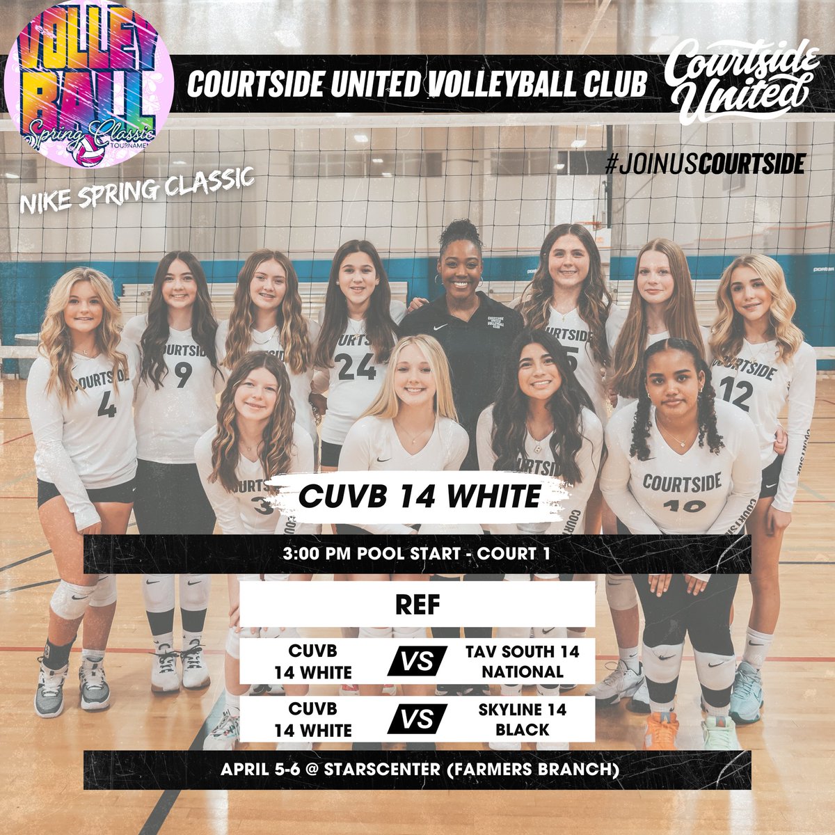 Courtside 🏐

📍 Nike Spring Classic this Weekend! 

#joinuscourtside