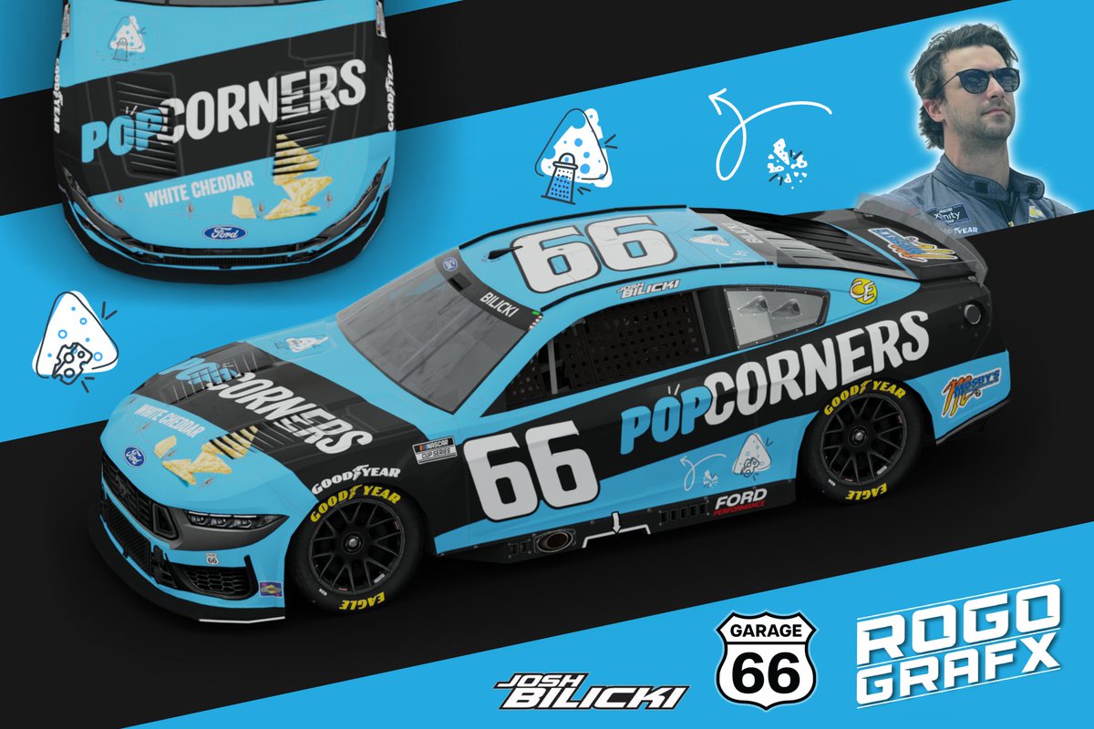 RoGoGrafx's tweet photo. Here's a fun @popcorners concept for @joshbilicki and @MBMMotorsports 

#nascar #nascarcupseries #nascarpaintschemes #popcorners #nr2003 #blender https://t.co/dh97HQ7dr4